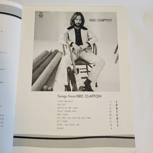Vintage 1990's Rare Eric Clapton Guitar Sheet Music Song Book. VG+/NM - Picture 4 of 7